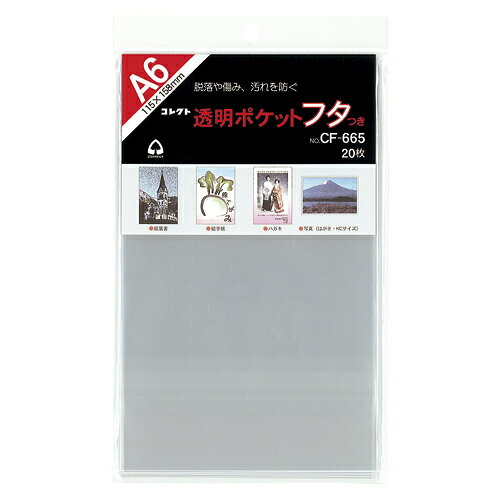 コレクト 透明ポケット フタつき A6 CF-665