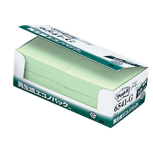 スリーエム ポストイット再生紙エコノパック グリーン6541-G