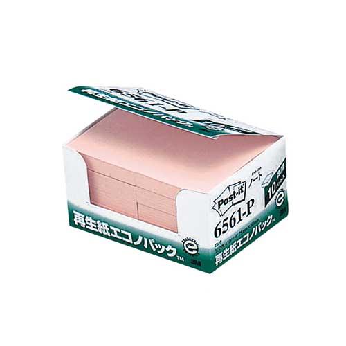 スリーエム ポストイット再生紙エコノパック ピンク6561-P