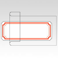 ニチバン マイタックラベルラミネート 赤枠 ML-203 アカワク