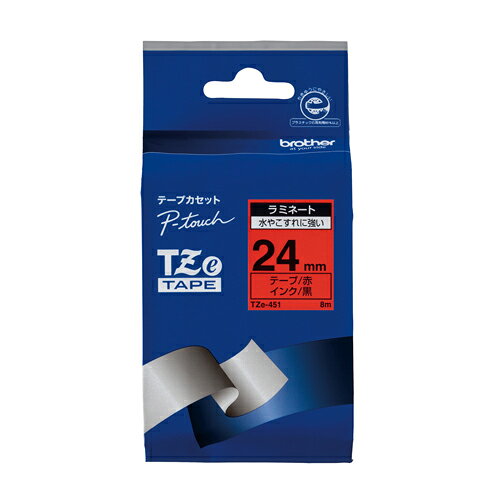 Rakuten - ブラザー ピータッチテープ24mm赤/黒 TZE-451