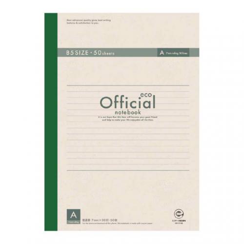 【5点までメール便可能】日本ノート アピカ オフィシャルエコ 無線綴じノート 6A5FE