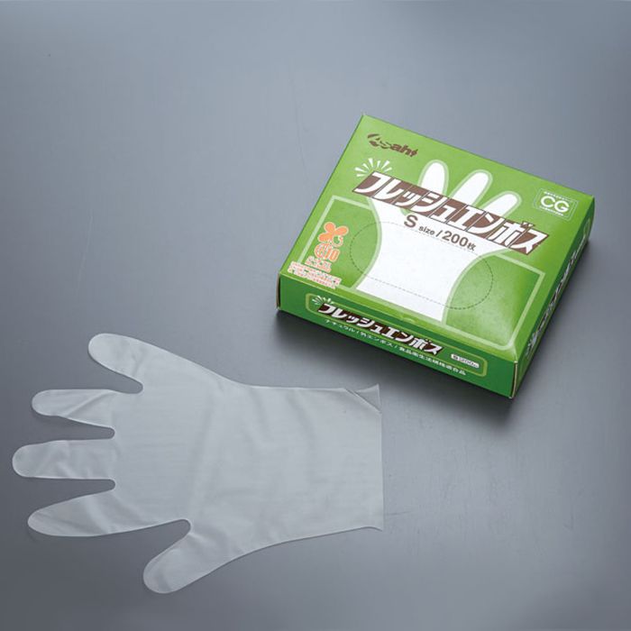 三重化学工業 フレッシュエンボス手袋 バイオマス M ナチュラル 200枚入