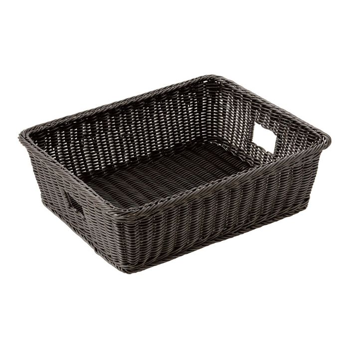 萬洋 樹脂脱衣かご手付 中 ダークブラウン