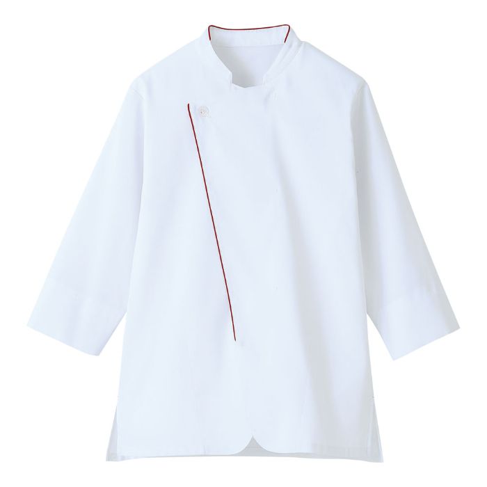 サーヴォ 男女兼用ショップコートLW0901-E9 LL ホワイト×ワイン