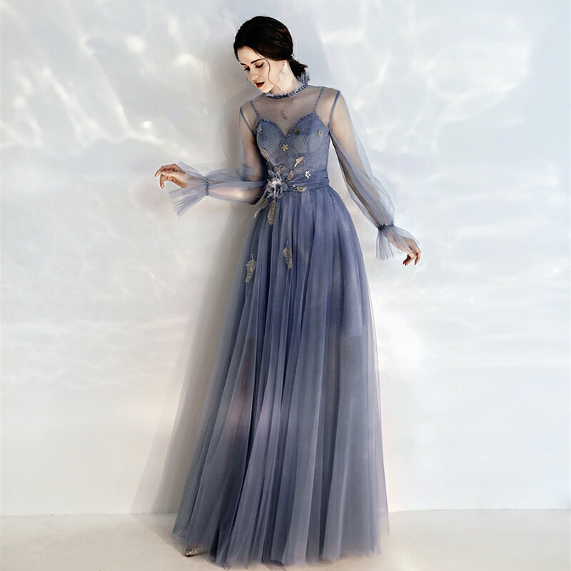 樂天商城 - パーティードレス 袖あり カラードレス ウエディング 結婚式 二次会 花嫁 演奏会 ロング 大きいサイズ 披露宴 ブライダル 発表会 フォーマル 服 上品 小さいサイズ ピアノ 挙式 イベント コンサート Aライン 送料無料