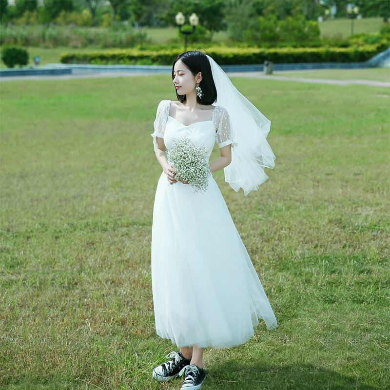 ウェディングドレス 二次会 結婚式 花嫁 ブライダル 演奏会 披露宴 ロング ウエディングドレス 発表会 コンサート 大きいサイズ フォーマル 前撮り パーティードレス Vネック海外挙式 小さいサイズ ピアノ 発表会 エレガント 半袖 送料無料