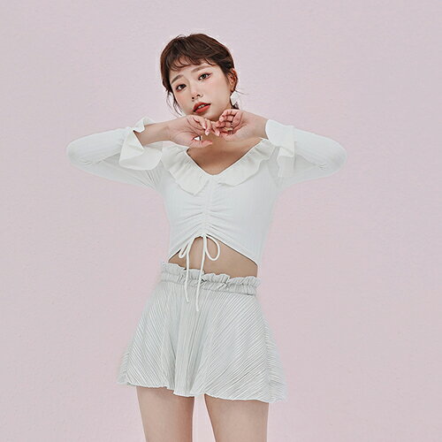 水着 ビキニ 3点セット 長袖　レディース トップス タンキニ スカート 体型カバー水着 可愛い セクシー 温泉 夏 海 ビーチ 海水浴 スイミング おしゃれ 着痩せ 20代 30代 40代