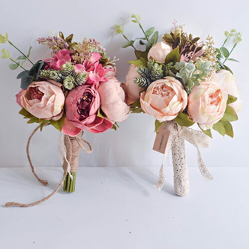 【★半額限定★スーパーSALE期間中】ウエディングブーケ 結婚式 造花 アレンジメント 花嫁 ブーケ 手作り ブライダルブーケ 二次会 贈答品 花束