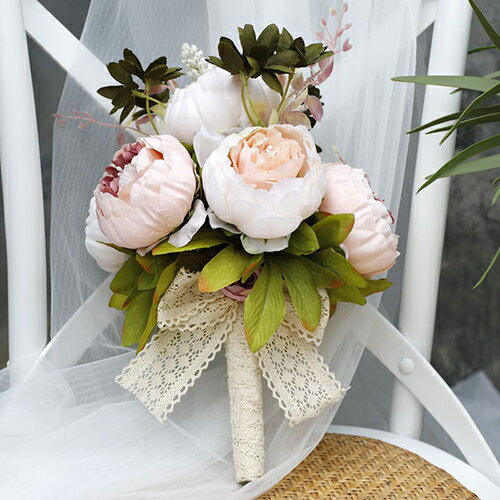 【★半額限定★スーパーSALE期間中】ブーケ ウエディングブーケ 結婚式 造花 アレンジメント 花嫁 ブーケ 造花ブーケ ブライダルブーケ 二次会 贈答品 花束