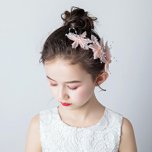 子供ヘッドドレス 髪飾り ヘアピン 3点セット ヘアアクセサリー ウェディング ゴー...