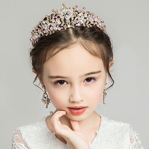 子供ヘッドドレス 髪飾り ティアラ クラウン セット イヤリング ヘアアクセサリー ウェディング ゴージャス フォーマル 着物 成人式 子供の日 誕生日 結婚式 卒業式 イベント 発表会 パーティー 七五三 ナチュラル 送料無料