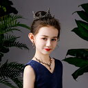 子供ヘッドドレス 髪飾り ティアラ クラウン 3点セット イヤリング ネックレス ヘアアクセサリー ウェディング ゴージャス フォーマル 着物 成人式 子供の日...