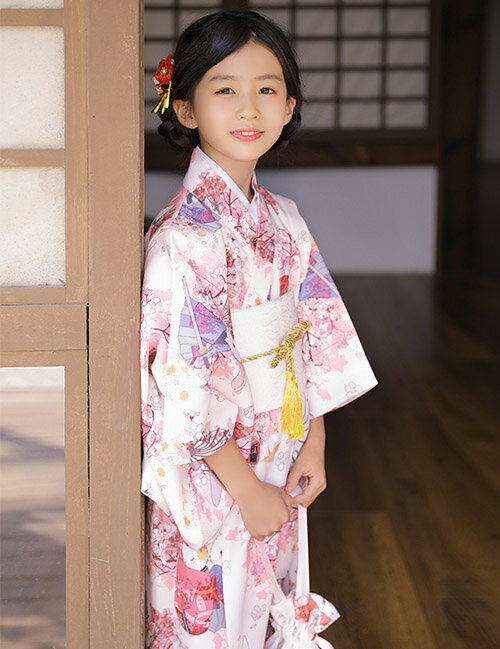 【★半額限定★スーパーSALE期間中】子供浴衣 浴衣単品 キッズ浴衣 女の子 和服 和装...
