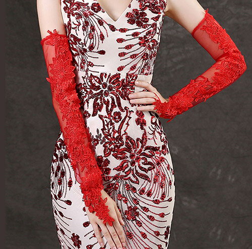 ウエディンググローブ ロンググローブ 花嫁 ブライダルグローブ 結婚式 二次会 ウエディング手袋 パーティー グローブ サテン レース 前撮り 海外挙式 ピアノ 発表会 エレガント ウエディング小物 赤