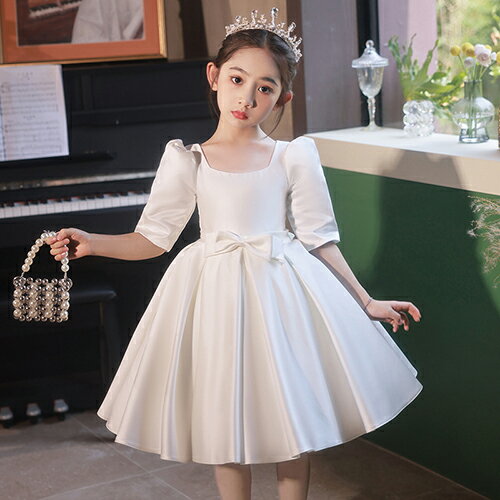 아이 드레스 키즈 드레스 화이트 원피스 소녀 키즈 피아노 화이트 블랙 발표회 연주회 결혼식 시치고산 입학식 생일 파티 공식 캐주얼 여름 귀여운 아동복 내츄럴 주니어 걸스 5세 6세 7세 8세 9세 10세