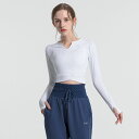 ヨガウェア レディース トップス ホットヨガ ピラティス ダンス ジム ランニング スポーツウェア 長袖 Tシャツ スポーツシャツ フィットネス おしゃれ 無地 吸汗 速乾 伸縮