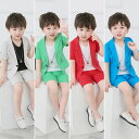 子供スーツ 男の子 キッズ 3点セット セットアップ シャツ 半袖 パンツ 制服 学生 春 夏 秋 フォーマル 可愛い ジュニア 入園式 七五三 結婚式 卒業式...