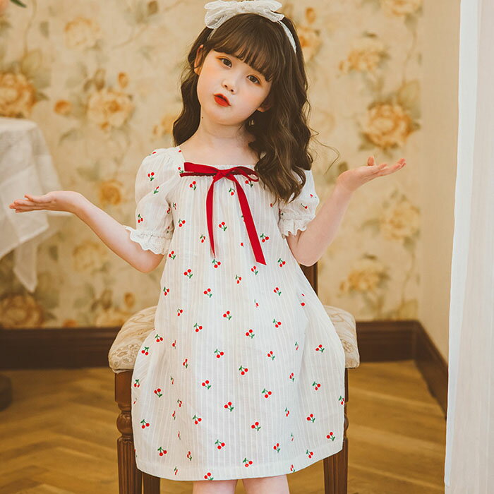 パジャマ ワンピース 子供 キッズ 女の子 春 夏 半袖 綿100％ 膝丈 フリル 薄手 お姫様 花柄 子供服 ジュニア ゆったり 可愛い おしゃれ 部屋着 寝巻き 寝間着 幼稚園 女児 新作 人気 修学旅行 プレゼント 110-160cm 4歳 5歳 6歳 7歳 8歳 9歳 10歳 ルームウェア