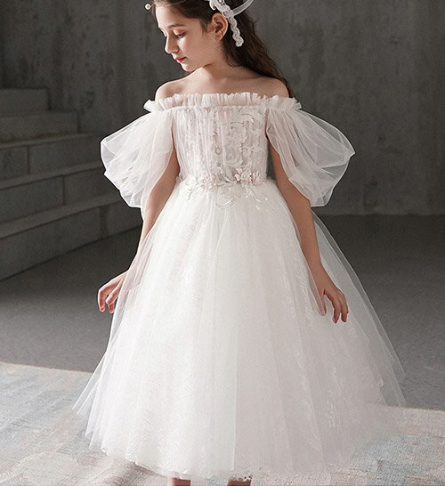 キッズドレス 子供ドレス ロングドレス ワンピース プリンセスドレス オープンショルダー 女の子 キッズ ピアノ 発表会 演奏会 結婚式 七五三 誕生日 パーティー フォーマルワンピース かわいい 子供服 ジュニア ガールズ 100-160cm 3歳 4歳 5歳 6歳 7歳 8歳 9歳 10歳 2