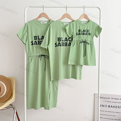 親子ペア お揃い tシャツ ワンピース 綿 コ...の紹介画像2
