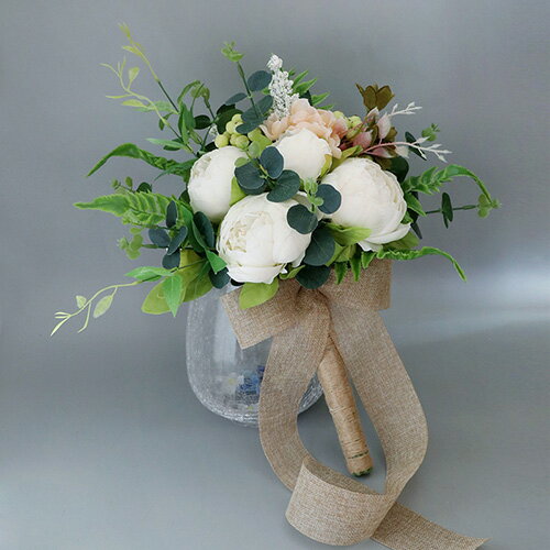 ブーケ 造花 牡丹 ウエディングブーケ 花嫁 フラワー 結婚式 ブライダルブーケ 造花ブーケ 二次会 贈答品 花束 披露宴 撮影道具 インテリア クリスマス