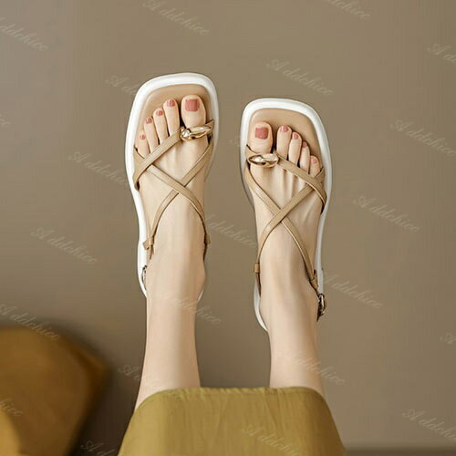 サンダル レディース ぺたんこ 大きいサイズ 靴 シューズ ローヒール 夏 小さいサイズ 歩きやすい スト..