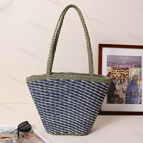 Tote Bag Type - ストローバッグ かごバッグ 手作り レディース トートバッグ 草編みバッグ 肩掛け 手提げバッグ 肩掛け 麦わらバッグ バッグ 通勤 おしゃれ 大人 お出かけ かわいい 旅行 海 ビーチ 春 夏 リゾート 母の日 贈り物