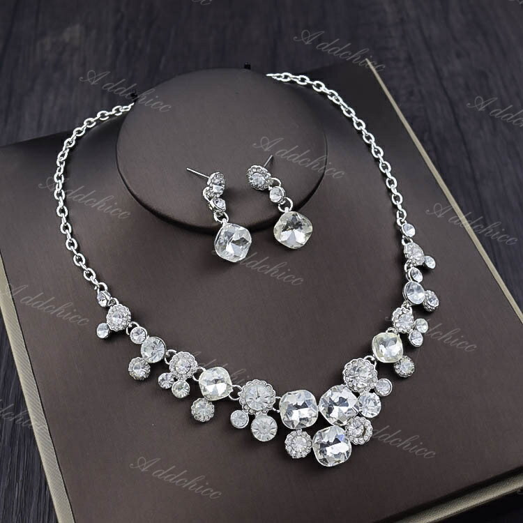 樂天商城 - ネックレス 結婚式 ウエディング 2点セット ネックレス+イヤリング/ネックレス+ピアス ジュエリーブライダル 花嫁 演奏会 パーティー 二次会 アクセサリー 発表会 二次会 成人式 前撮り 卒業式 プレゼント ギフト Jewelry Set