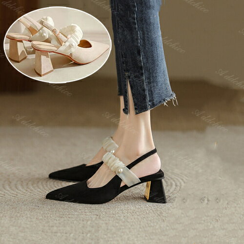 パンプス サンダル heel 6cm 太ヒール チャンキーヒール ポインテッドトゥ レディース シューズ 歩きやすい オフィス 通勤 フォーマル 大きいサイズ 小さいサイズ 靴 春 夏 22.5-25cm 20代 30代 40代 50代