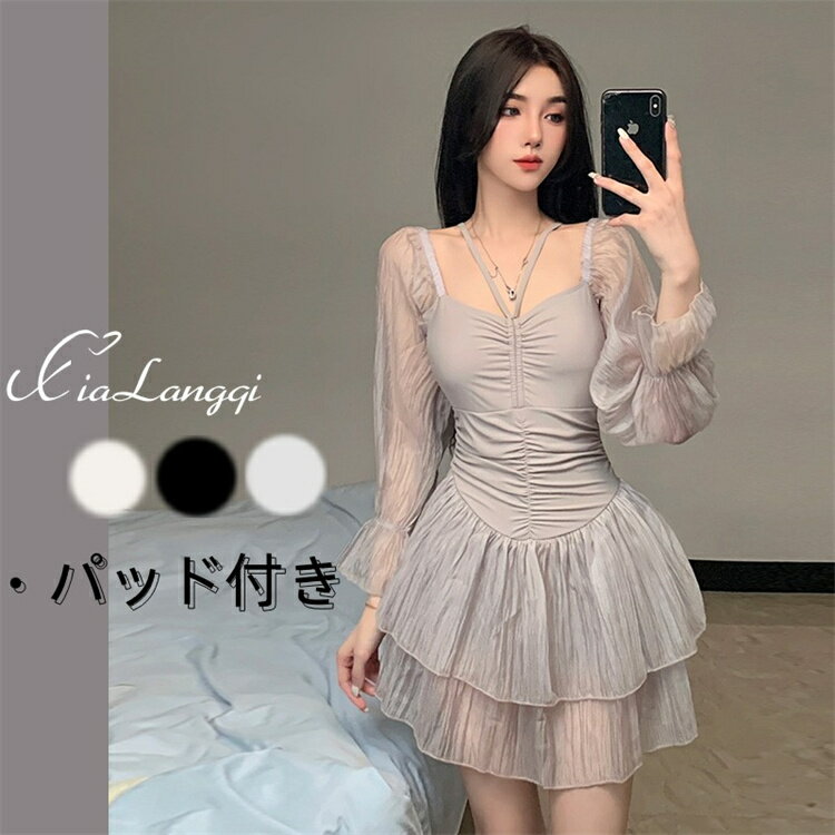 【★半額限定★スーパーSALE期間中】レディース 水着 ワンピース オールインワン パッドつき レディース 体型カバー 速乾 ストレッチ 水着 ママ水着 温泉 夏 海 ビーチ 海水浴 スイミング シンプル 着痩せ 20代 30代