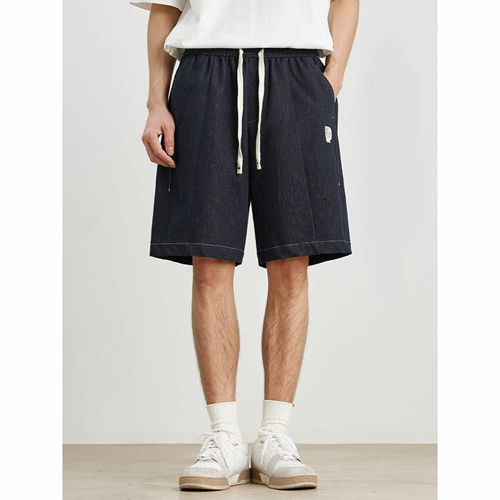 樂天商城 - デニムショートパンツ メンズ 5分丈 短パン ハーフパンツ 春 夏 アメカジ デニム ストレッチ ワイドパンツ 大きいサイズ シンプル 韓国ファッション デイリー ボトムス ジーンズ パンツ ゆったり 彼氏 父の日 ギフト 贈り物 プレゼント カジュアルパンツ