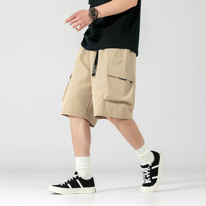 Jersey Pants - カーゴパンツ ハーフパンツ メンズ ポケット付き 大きいサイズ 春 夏 短パン 5分丈 ショートパンツ ゆったり アウトドア スポーツ ランニング ジャージ 韓国ファッション カジュアル シンプル 涼しい デイリー 彼氏 父の日 ギフト 贈り物 プレゼント イージーパンツ
