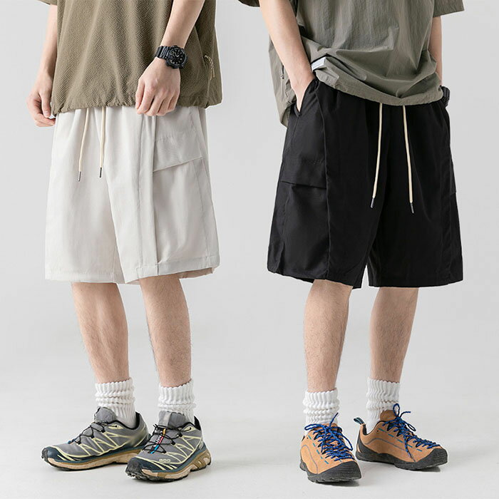 Jersey Pants - ショートパンツ ハーフパンツ メンズ ゆったり 大きいサイズ 短パン 5分丈 カーゴパンツ 男性 スポーツ ランニング ジャージ 春 夏 夏用 カジュアル シンプル ファッション さわやか デイリー ボトムス 彼氏 父の日 ギフト 贈り物 プレゼント イージーパンツ