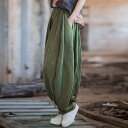 麻 綿 パンツ レディース サルエルパンツ 春夏 リネン ワイド リラックス ヨガパンツ ボトムス ズボン ウエストゴム 大きいサイズ 無地 着痩せ 美脚 体型カバー おしゃれ カジュアル ゆったり 薄手 OL通勤 旅行 母の日 プレゼント 贈り物 20代 30代 40代 50代 イージーパンツ(4)