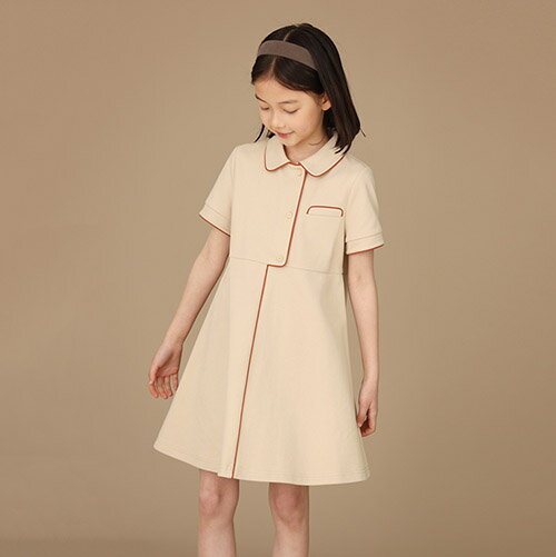 Girls' One-Piece Dress, Short Sleeved, Plain, Cotton, Summer Clothing, Simple, Casual, Natural, Cute, Junior Girls, 110-170cm, Ages 4, 5, 6, 7, 8, 9, 10, 11, 12