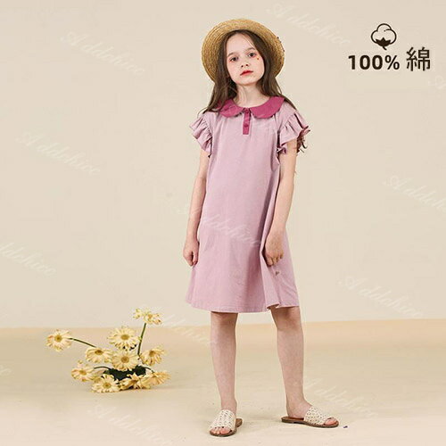 아이 원피스 소녀 키즈 아동복 여름복 면 100% 코튼 캐주얼 무릎 길이 내츄럴 아이 귀여운 주니어 걸스 세련된 여행 110-170cm 5세 6세 7세 8세 9세 11세 12세