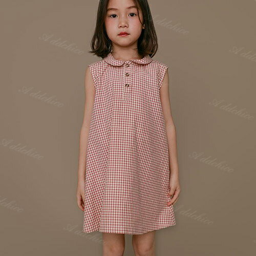 Girls' Sleeveless Checkered Dress - Cool and Stylish Summer Clothing for Juniors and Girls - Perfect for Travel - Sizes 110-160cm (Ages 5, 6, 7, 8, 9, 10)