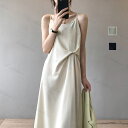ロングワンピース キャミワンピース ワンピース キャミワンピ サテン 上品 無地 マキシ丈ワンピース レディース 春 夏 ワンピ ロング丈 キャミソール 涼しい...