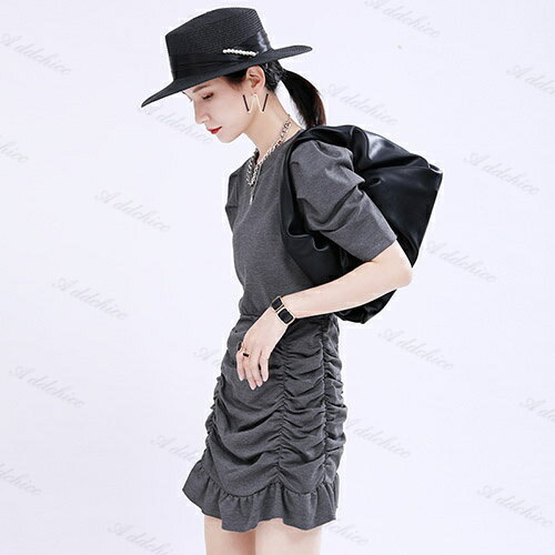 ワンピース プリーツワンピース タイトスカート ミニ丈 ショート丈 半袖 無地 レディース 春 夏 ワンピ お洒落 大人 着痩せ きれいめ 通勤 旅行 上品 ギフト 20代 30代 40代 黒 ブラック グレー