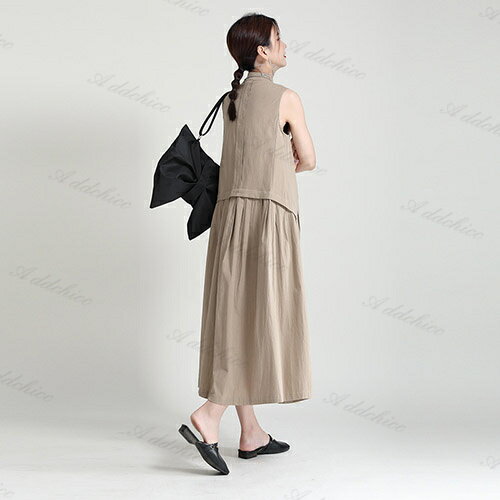 ワンピース ロングワンピース 綿麻 マキシワンピース ロング丈 マキシ丈 レディース ノースリーブ 袖無し 春 夏 ワンピ お洒落 ゆったり 大人 着痩せ きれいめ 通勤 OL 体型カバー 上品 ギフト 大きいサイズ 20代 30代 40代 黒