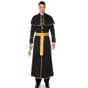 ハロウィン コスプレ 仮装 神父 牧師 服 衣装 4点セット 男性用 十字架 修道士 宣教師 大人 メンズ コスチューム 舞台 演出服 パーティー イベント 撮...