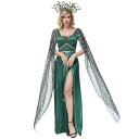 ハロウィン 女神 コスプレ レディース 神話 女王様 仮装 衣装 2点セット ワンピース ロングドレス セクシー レトロ 女性 大人 コスチューム 演出服 イベ...