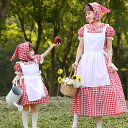 ハロウィン コスプレ 親子ペア メイド服 メイド 仮装 女性 子供 牧場 農場 衣装 お揃い コスチューム 3点セット ワンピース 可愛い 大きいサイズ 大人 ...
