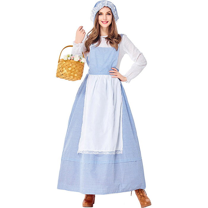 ハロウィン コスプレ メイド服 仮装 レディース 牧場 農場 衣装 コスチューム 3点セット ワンピース 可愛い 大きいサイズ 女性 大人 舞台 演出服 イベント 写真撮影 ステージ 演劇 余興 学祭 学園祭 忘年会 新年会 文化祭 変装 addchic-10011886 AddChic サンプル画像2