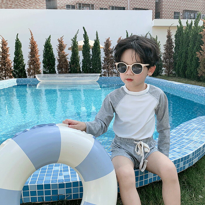 【★半額限定★スーパーSALE期間中】キッズ 水着 男の子 子供 セパレート ラッシュガ...