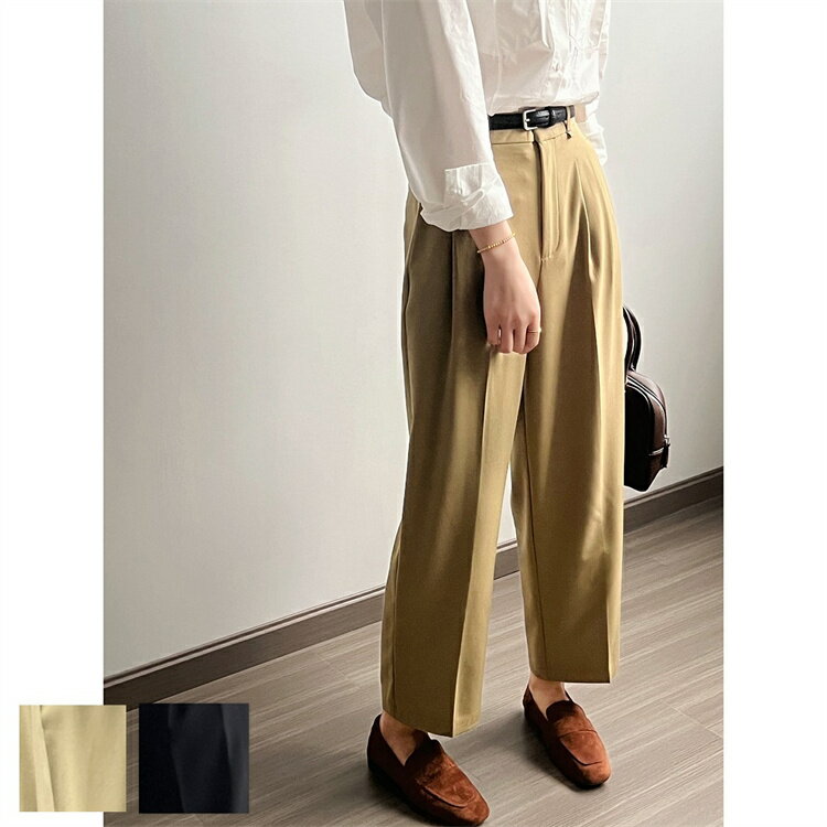 Nylon, Rayon, Polyester - オリジナル ベイカーパンツ レディース 綿 コットン 9分丈 九分丈 ゆったり カジュアル ワイドパンツ グリーン ブラウン ブラック 女性用 可愛い ボトムス 夏新作 春服 夏服 ポケット付き 送料無料