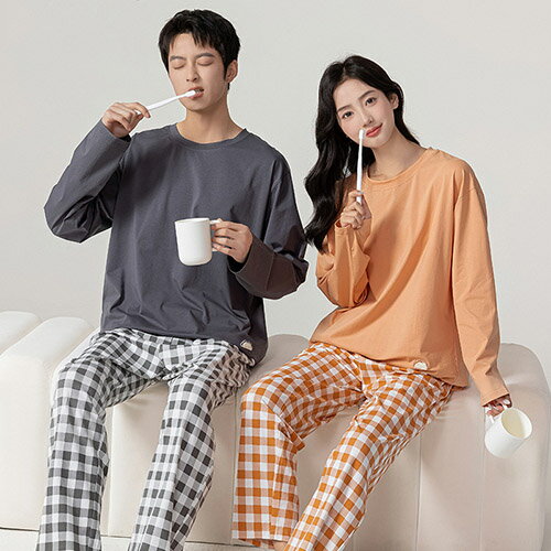 ペアパジャマ パジャマ レディース メンズ カップル ルームウェア ペアルック 長袖 長ズボン 綿 上下セット ナイトウェア 部屋着 セットアップ プレゼント 春用 秋用 彼氏 彼女 男性 女性 お揃い お祝い 寝間着 寝巻き 大きいサイズ ギフト プレゼント 優しい着心地