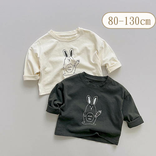 T-shirt, long-sleeved, kids' T-shirt, top, children's clothing, baby clothes, boys, girls, cotton, natural, spring, autumn, nursery school wear, soft, casual, 80cm, 90cm, 100cm, 110cm, 120cm, 130cm, ages 1, 2, 3, 4, 5, 6