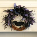 ハロウィンリース 35cm リース カラス 玄関 北欧 おしゃれ ナチュラル ハロウィーン 部屋 手作り 装飾 飾り 飾り付け ドア 壁掛け 造花 インテリア ...